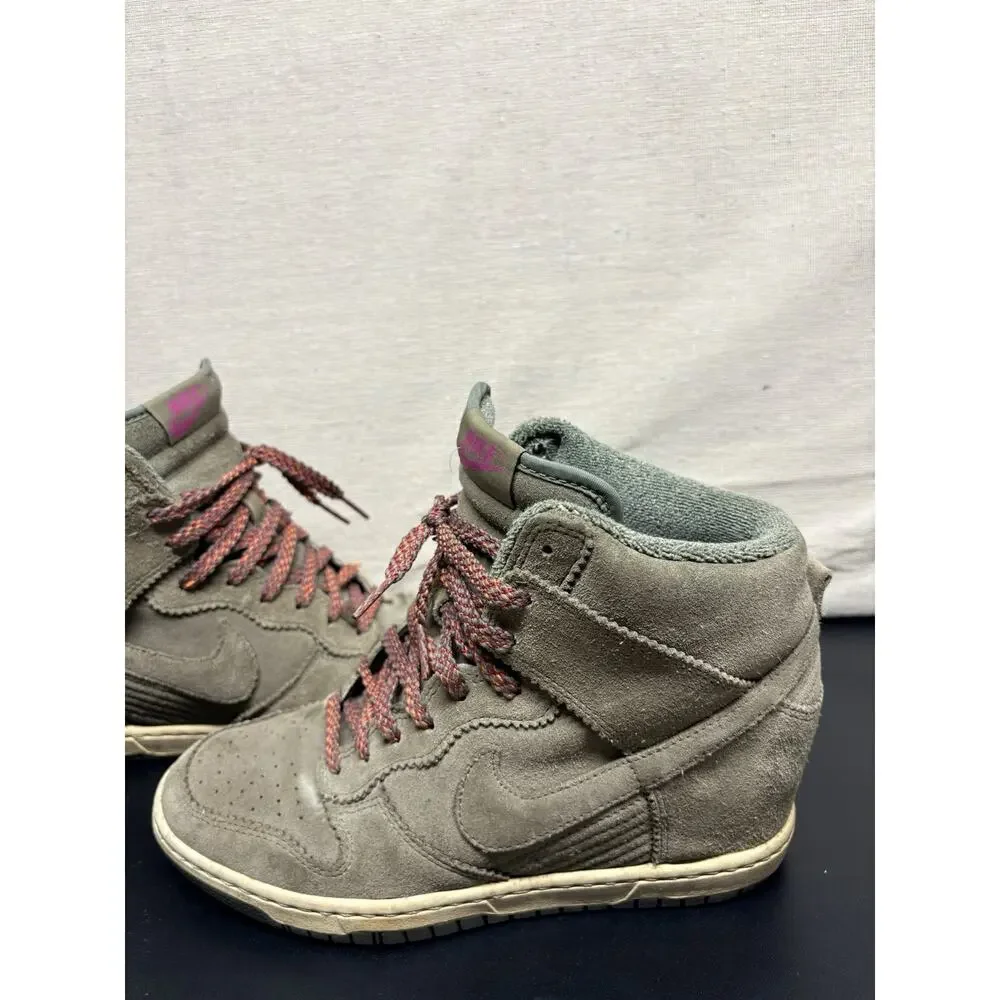 Nike Dunk 2012 Sky Hi Wedges Suede Olive Sneakers Women’s US9.5 528899-200